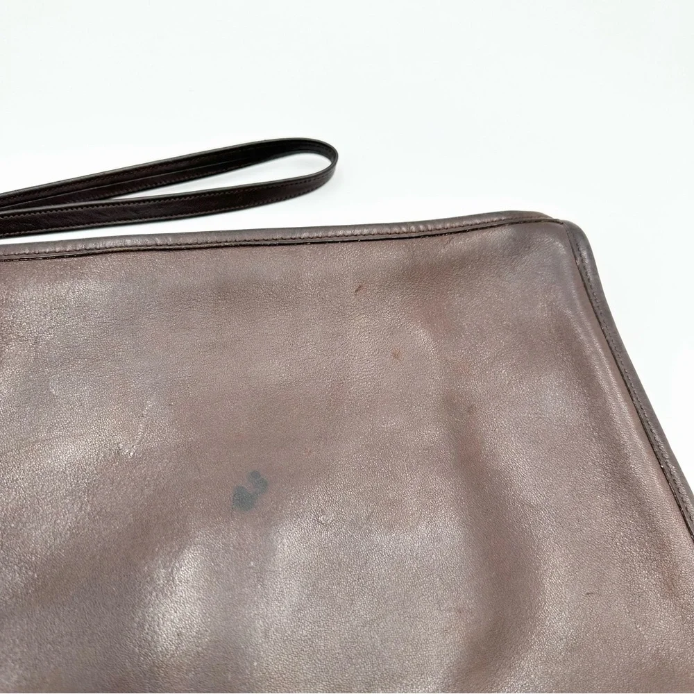 Vintage Coach Large Slim Clutch Portfolio Brown Leather